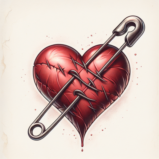 heart safety pin tattoo meaning