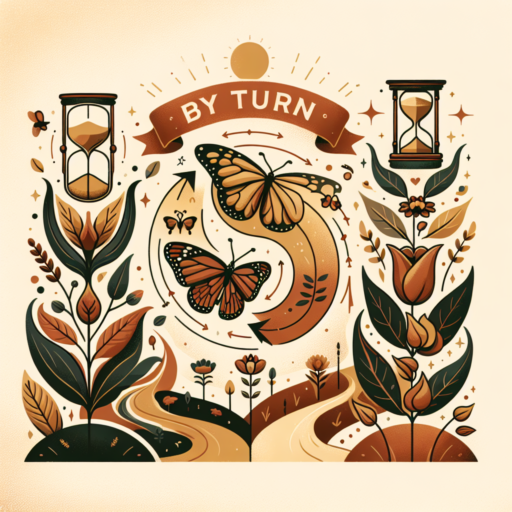 by turn