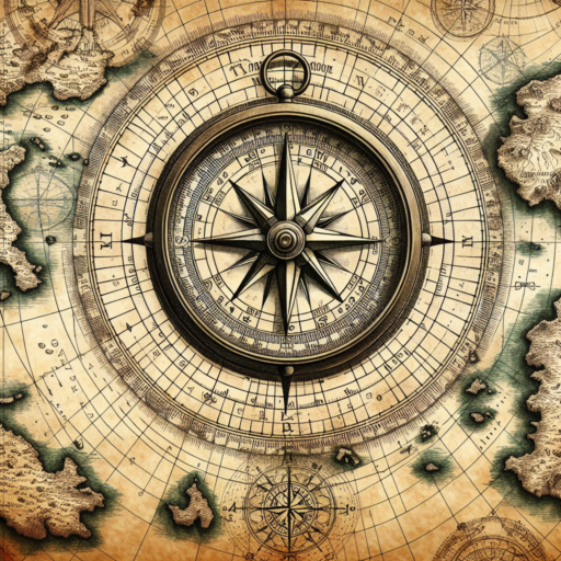 compass and map tattoo drawing
